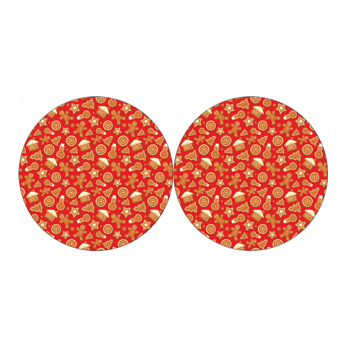 Xmas Gingerbread Pattern Print Car Coasters