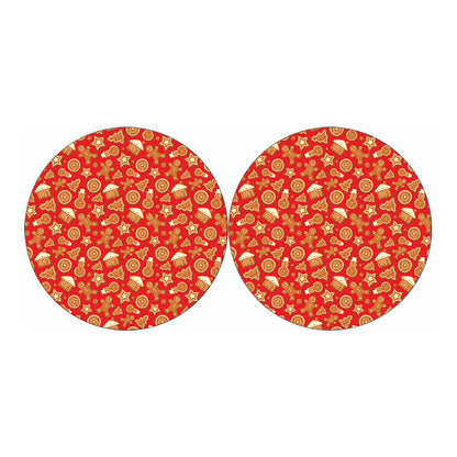 Xmas Gingerbread Pattern Print Car Coasters