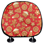 Xmas Gingerbread Pattern Print Car Headrest Covers