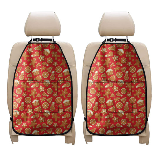Xmas Gingerbread Pattern Print Car Seat Organizers