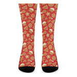 Xmas Gingerbread Pattern Print Crew Socks