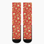 Xmas Gingerbread Pattern Print Crew Socks