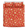 Xmas Gingerbread Pattern Print Duvet Cover Bedding Set