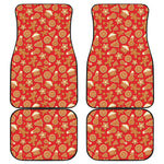 Xmas Gingerbread Pattern Print Front and Back Car Floor Mats