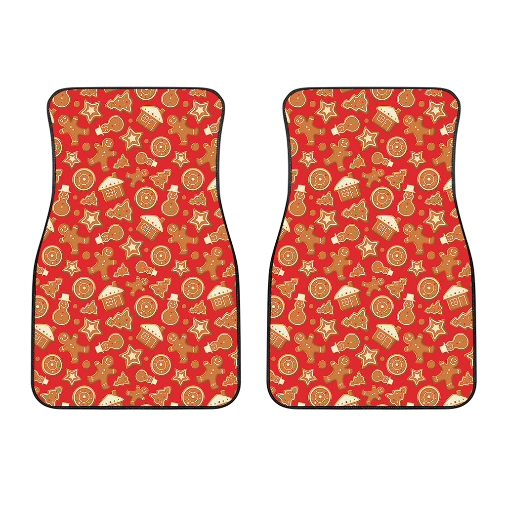 Xmas Gingerbread Pattern Print Front Car Floor Mats