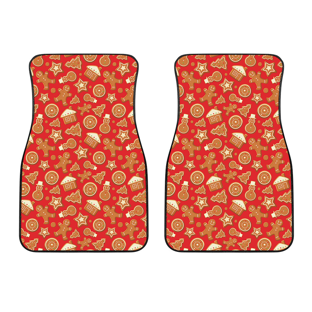 Xmas Gingerbread Pattern Print Front Car Floor Mats