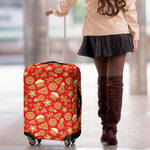 Xmas Gingerbread Pattern Print Luggage Cover