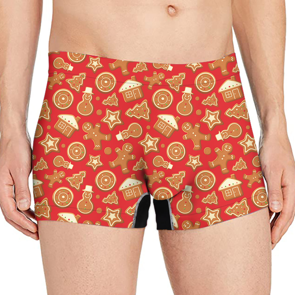 Xmas Gingerbread Pattern Print Men's Boxer Briefs