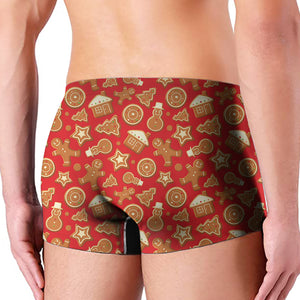 Xmas Gingerbread Pattern Print Men's Boxer Briefs