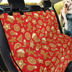 Xmas Gingerbread Pattern Print Pet Car Back Seat Cover