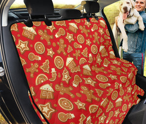 Xmas Gingerbread Pattern Print Pet Car Back Seat Cover