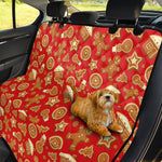 Xmas Gingerbread Pattern Print Pet Car Back Seat Cover