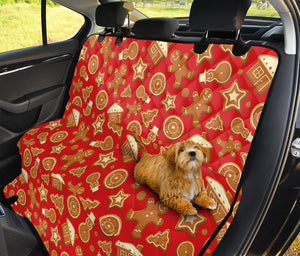 Xmas Gingerbread Pattern Print Pet Car Back Seat Cover