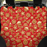 Xmas Gingerbread Pattern Print Pet Car Back Seat Cover