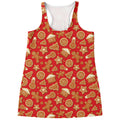 Xmas Gingerbread Pattern Print Women's Racerback Tank Top