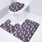 Xmas Llama Pattern Print 3 Piece Bath Mat Set