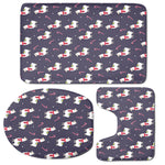 Xmas Llama Pattern Print 3 Piece Bath Mat Set