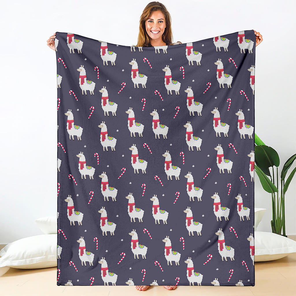 Xmas Llama Pattern Print Blanket