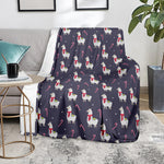 Xmas Llama Pattern Print Blanket