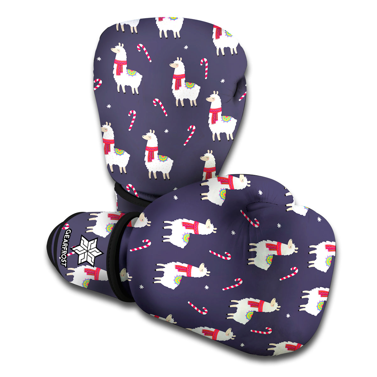 Xmas Llama Pattern Print Boxing Gloves