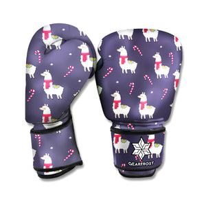 Xmas Llama Pattern Print Boxing Gloves