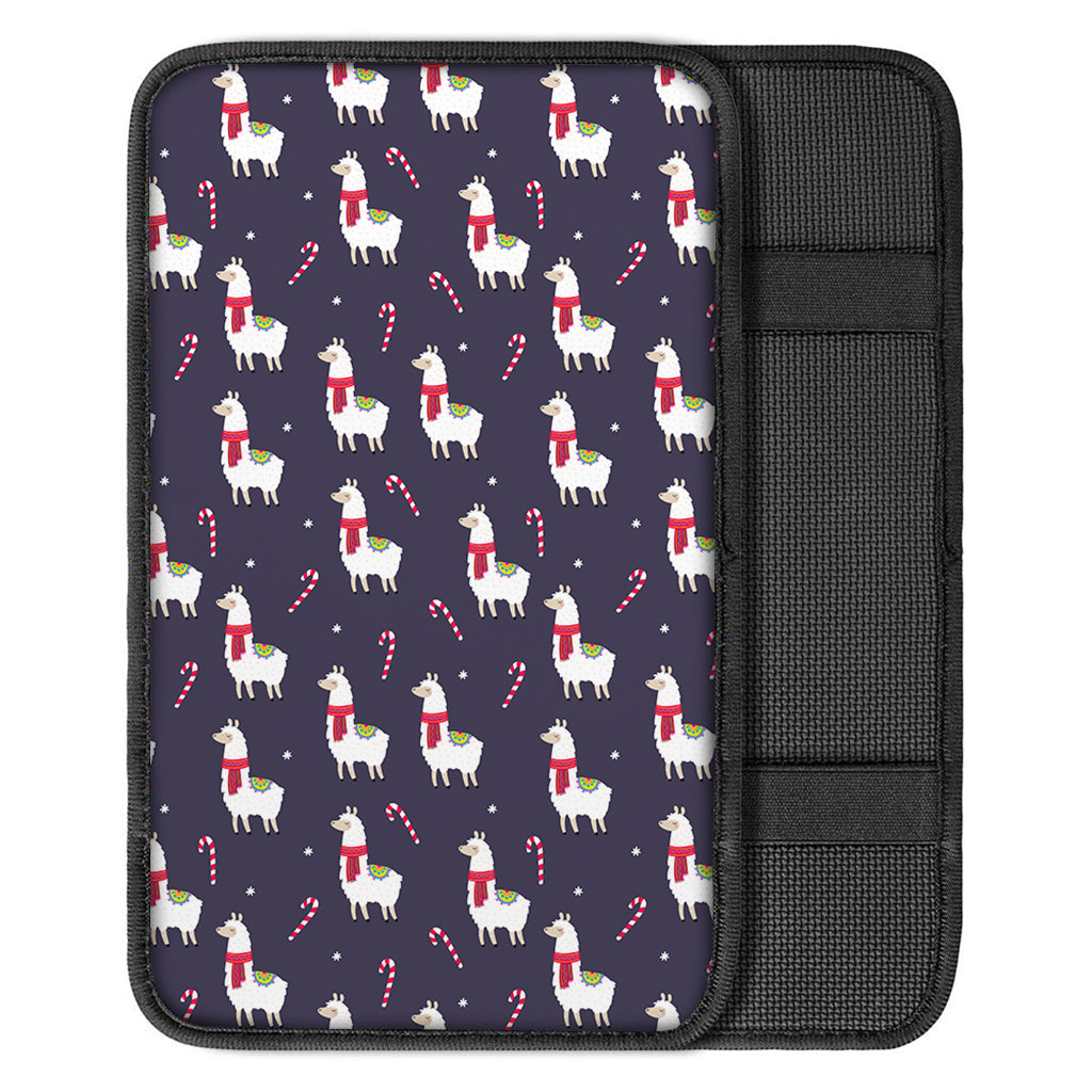 Xmas Llama Pattern Print Car Center Console Cover