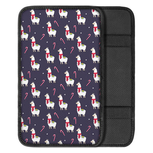 Xmas Llama Pattern Print Car Center Console Cover