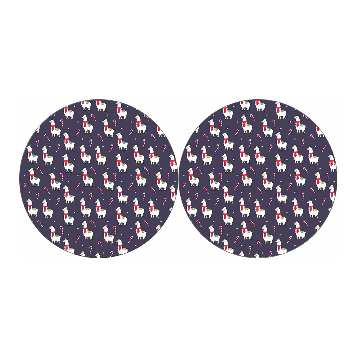 Xmas Llama Pattern Print Car Coasters