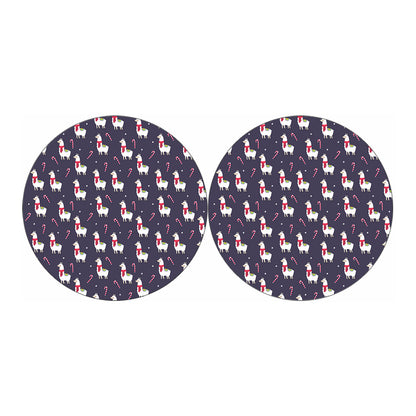 Xmas Llama Pattern Print Car Coasters