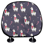 Xmas Llama Pattern Print Car Headrest Covers