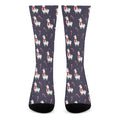 Xmas Llama Pattern Print Crew Socks
