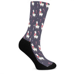 Xmas Llama Pattern Print Crew Socks