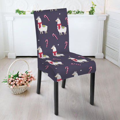 Xmas Llama Pattern Print Dining Chair Slipcover