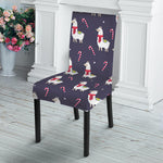 Xmas Llama Pattern Print Dining Chair Slipcover