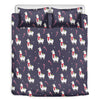 Xmas Llama Pattern Print Duvet Cover Bedding Set