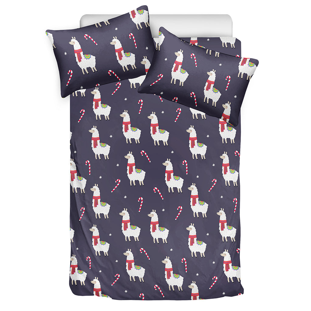 Xmas Llama Pattern Print Duvet Cover Bedding Set