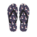 Xmas Llama Pattern Print Flip Flops