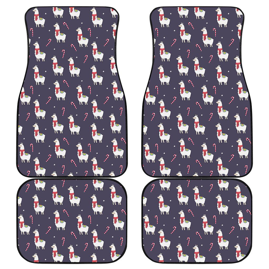 Xmas Llama Pattern Print Front and Back Car Floor Mats