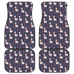 Xmas Llama Pattern Print Front and Back Car Floor Mats