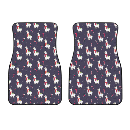 Xmas Llama Pattern Print Front Car Floor Mats