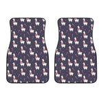 Xmas Llama Pattern Print Front Car Floor Mats