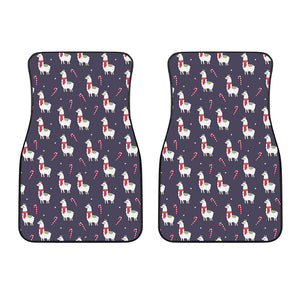 Xmas Llama Pattern Print Front Car Floor Mats