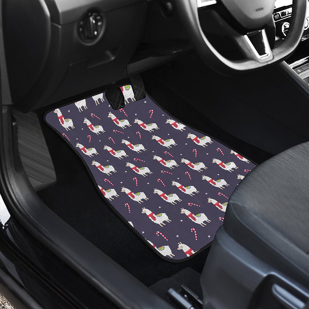 Xmas Llama Pattern Print Front Car Floor Mats