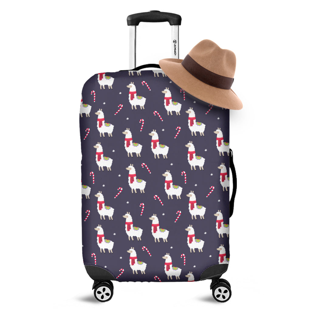 Xmas Llama Pattern Print Luggage Cover