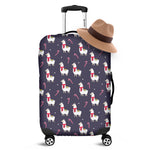 Xmas Llama Pattern Print Luggage Cover