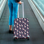 Xmas Llama Pattern Print Luggage Cover