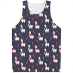 Xmas Llama Pattern Print Men's Tank Top
