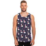 Xmas Llama Pattern Print Men's Tank Top