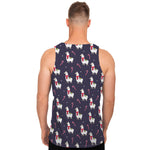 Xmas Llama Pattern Print Men's Tank Top