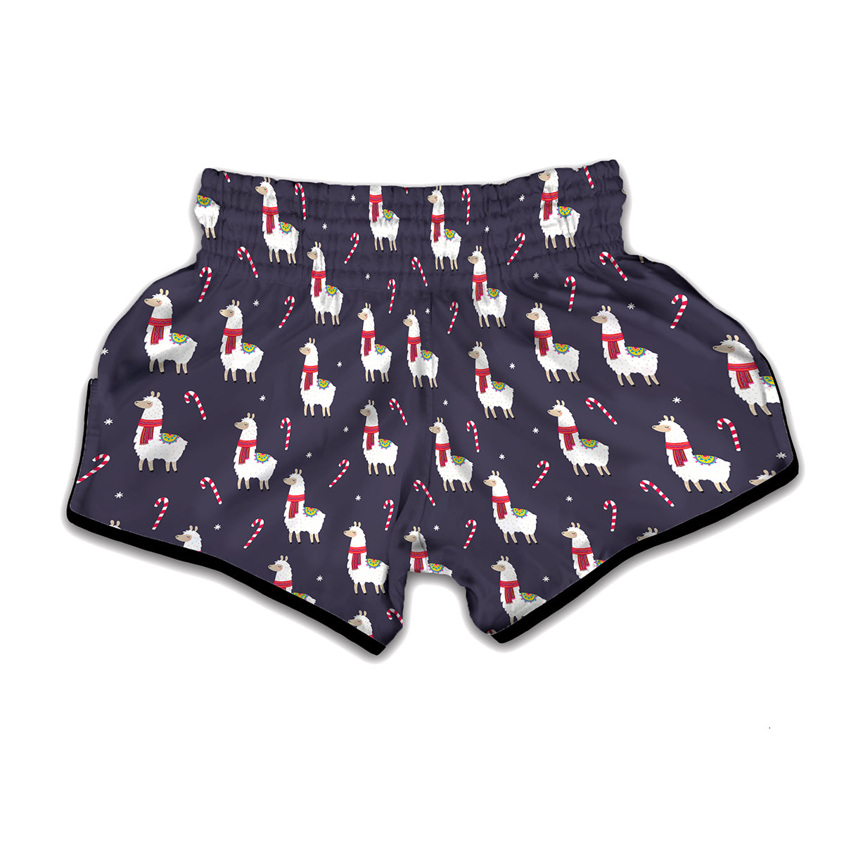 Xmas Llama Pattern Print Muay Thai Boxing Shorts